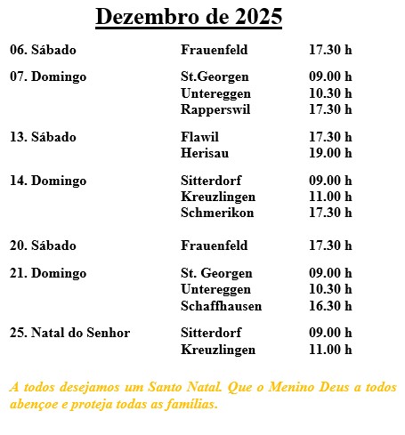 Missas Dezembro 25