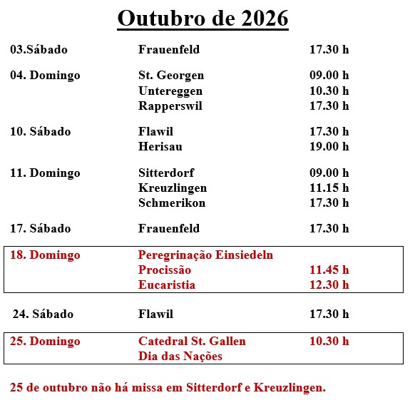 Missas Outubro