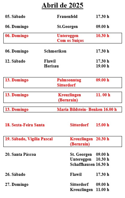 Programa das Missas